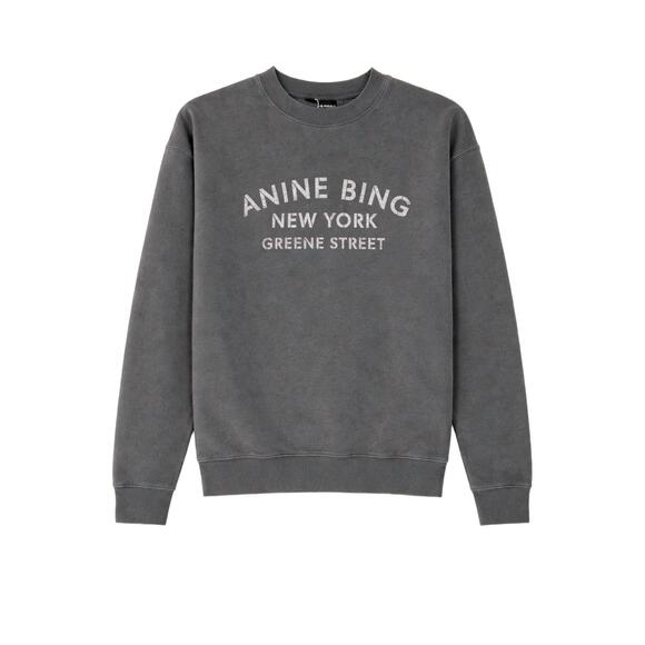 NEW ANINE BING miles ny sweatshirt in washed black - Picture 5 of 5